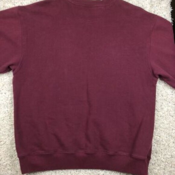 Reebok Crewneck Sweatshirt Classic Logo Men's Size Large Maroon Red Polycotton - Picture 7 of 7
